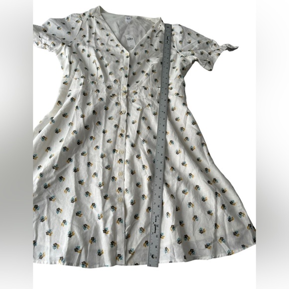 GAP size 16 NWT short sleeve a-line floral print linen blend dress mid-length - Picture 9 of 12